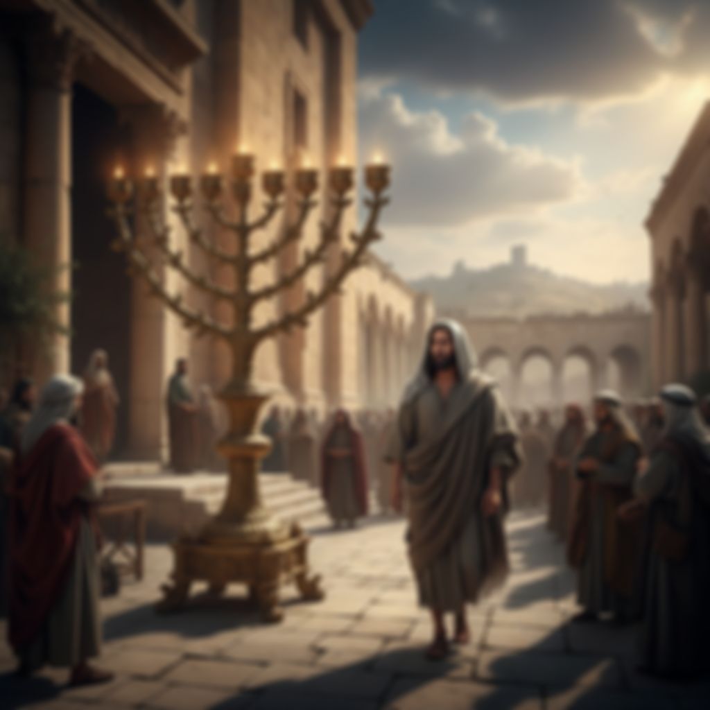 Yeshua représenté avec une ménorah à Jérusalem